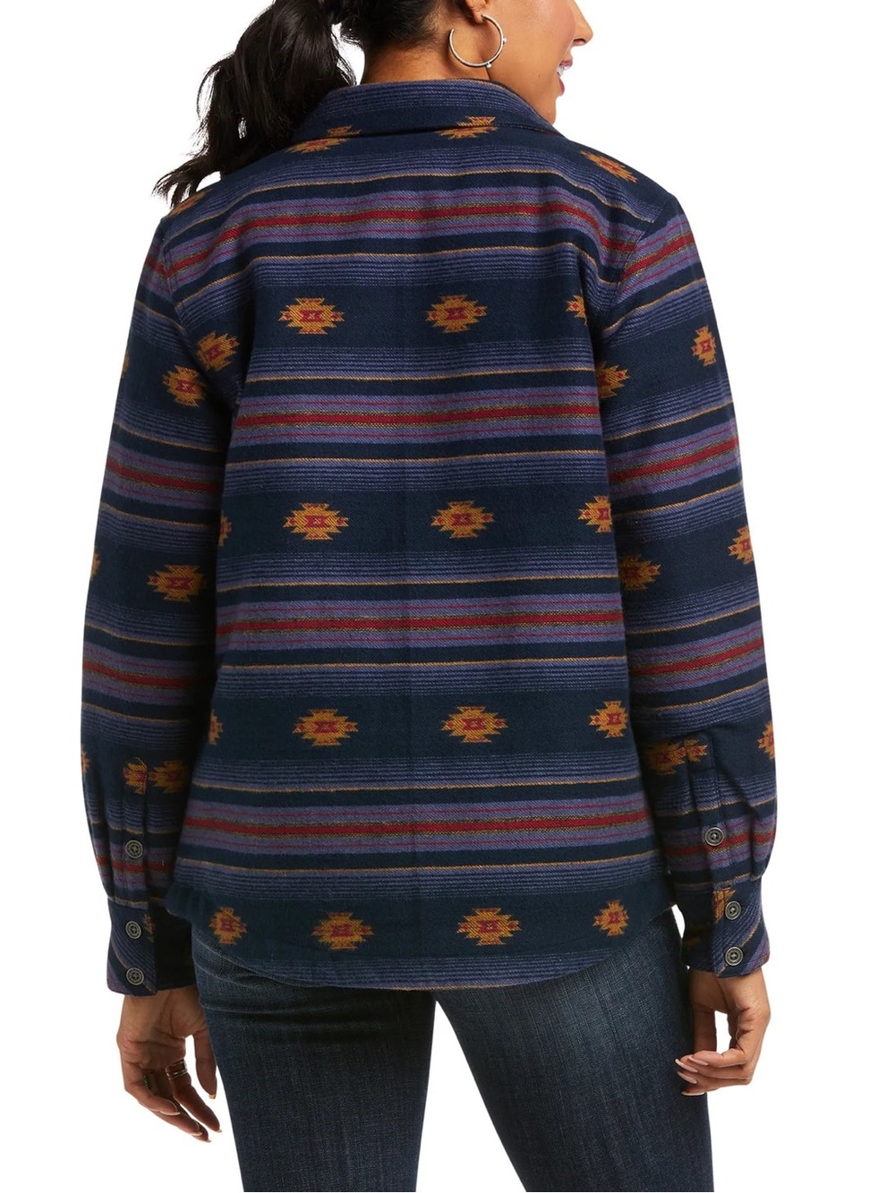 Ariat Navy Southwestern Shacket | XL - Picture 6 of 7